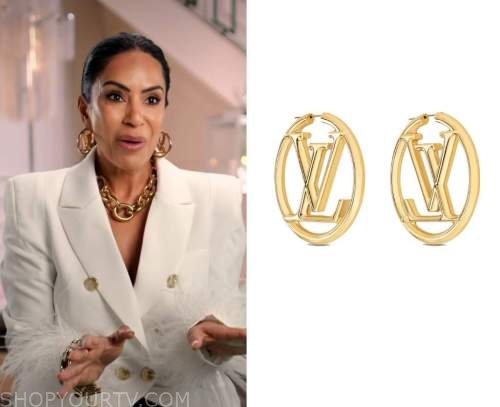Louis Vuitton Louise Hoop Earrings worn by Seema Malhotra as seen