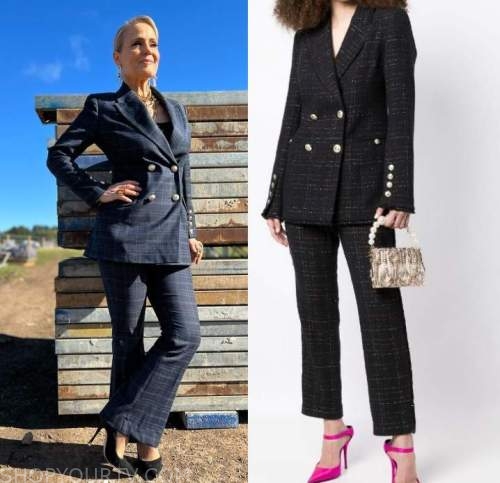 The Block AU: Season 18 Shaynna's Blue Check Suit | Shop Your TV