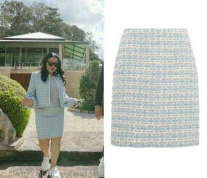 Luxe Listings Sydney: Season 3 Episode 3 Monika's Blue Tweed Mini Skirt ...