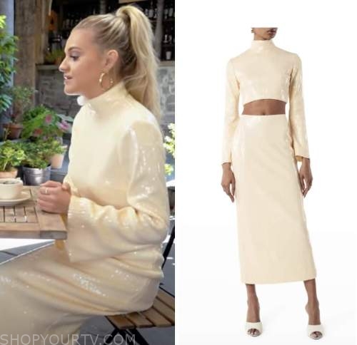 Kelsea ballerini, cbs mornings, ivory sequin top and skirt