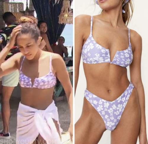 Teddi wright, purple floral bikini, bachelor in paradise