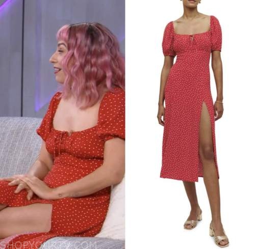 Melissa villasenor, red polka dot dress, the KELLY CLARKSON show