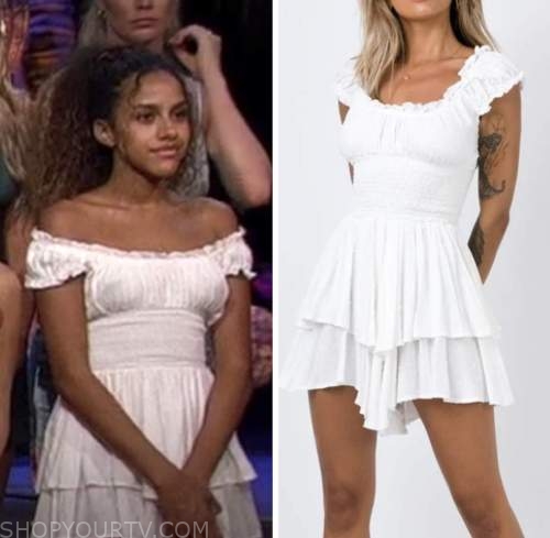 Teddi wright, white dress, bachelor in paradise