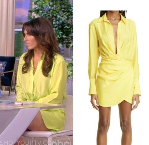 the view, Alyssa Farah griffin, yellow mini shirt dress