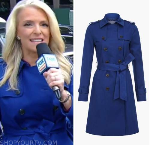 janice dean, fox and friends, blue trench coat