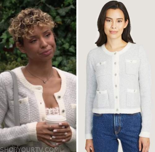Elena Dawson, brytni sarpy, the young and the restless, blue tweed jacket,