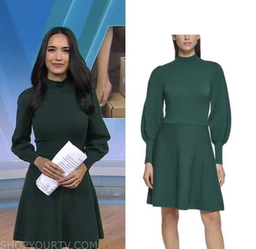 the today show, Emilie Ikeda, green sweater dress