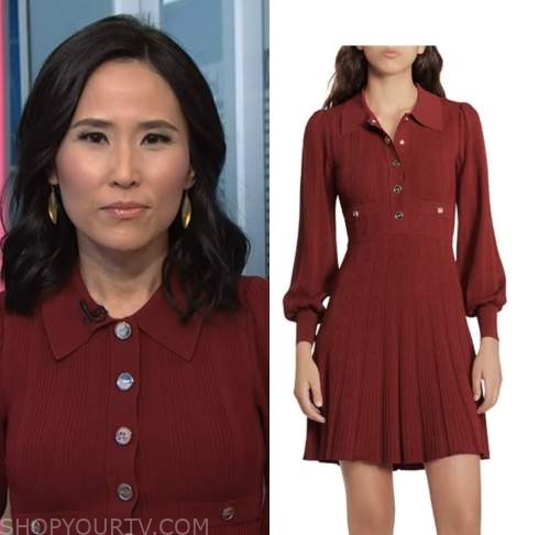 NBC News Daily: October 2022 Vicky Nguyen's Burgundy Knit Mini Dress ...