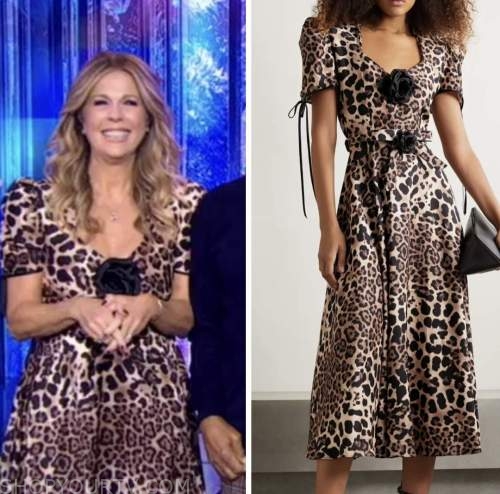 rita wilson, good morning america, leopard midi dress