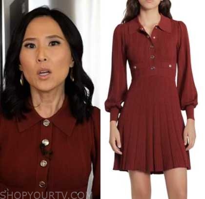 The Today Show: October 2022 Vicky Nguyen's Burgundy Knit Mini Dress ...