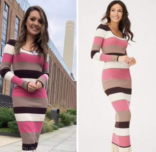 Laura tobin, striped knit midi dress, good morning Britain