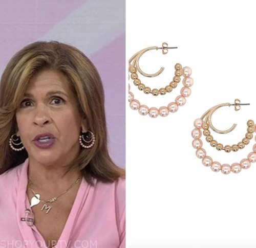 the today show, hoda kotb, pearl hoop earrings