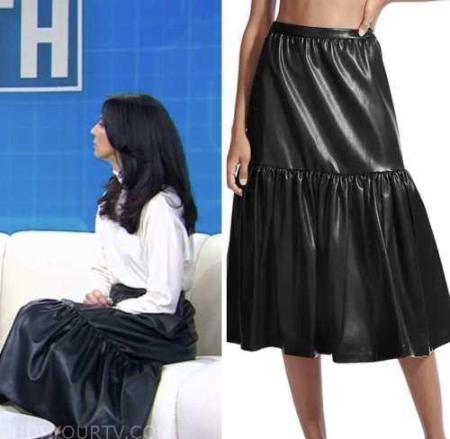 the today show, dr. Natalie Azar, black leather midi skirt