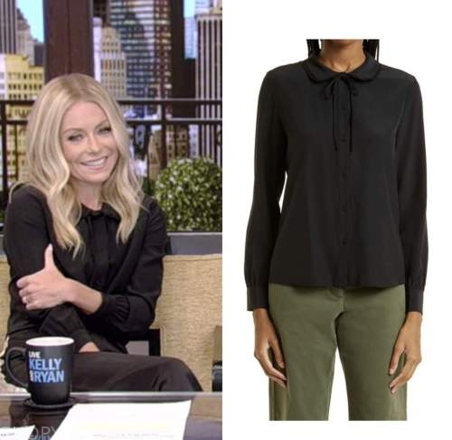 Live with Kelly and Ryan: October 2022 Kelly Ripa's Black Tie Neck ...