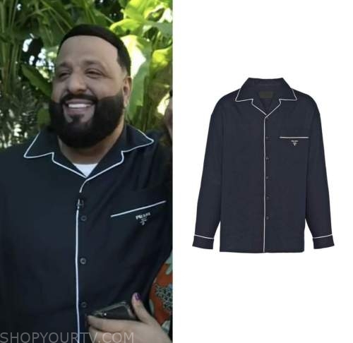 the today show, dj Khaled, navy blue contrast trim shirt