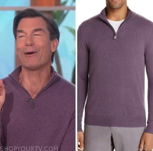 the talk, purple half zip sweater, jerry O'Connell