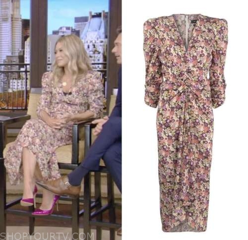 Live With Kelly And Ryan October 2022 Kelly Ripas Pink Floral Midi