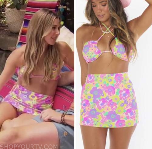 Kate gallivan, pink floral bikini and skirt, bachelor in paradise