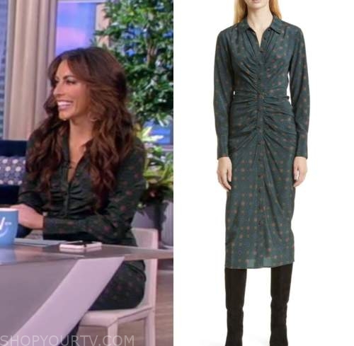 The View: October 2022 Alyssa Farah Griffin's Green Printed Midi Shirt ...