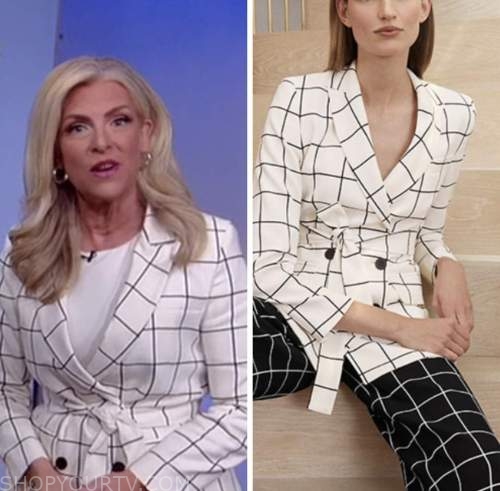 Janice dean, fox and friends, white windowpane blazer