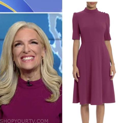 janice dean, fox and friends, purple pink dress