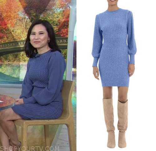 the today show, Vicky Nguyen, blue cable knit sweater dress