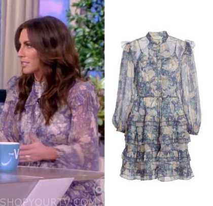 The View: October 2022 Alyssa Farah Griffin's Purple Floral Tiered Mini ...