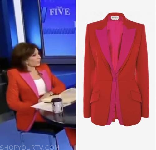 judge jeanine pirro, the five, red and pink blazer