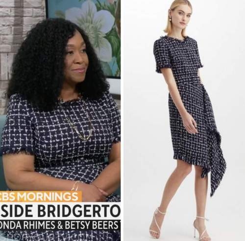 WornOnTV: Nikole Killion's blue split-neck dress on CBS Mornings