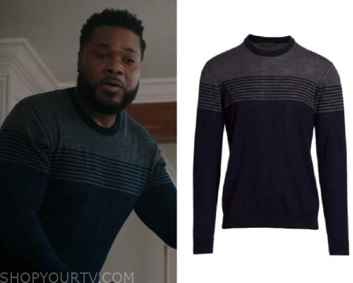 The Resident: Season 6 Episode 5 AJ's Navy Striped Sweater | Fashion ...