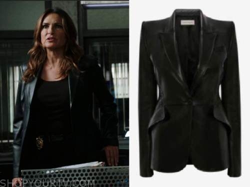 Law and Order SVU: Season 24 Episode 4 Olivia's Black Leather Blazer ...