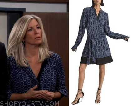 General Hospital: October 2022 Carly's Blue Printed Shirt Dress ...