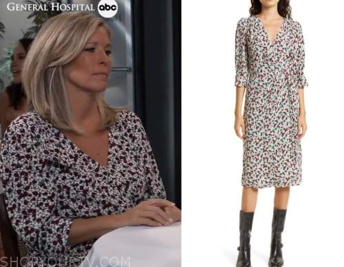 General Hospital: October 2022 Carly's White Floral Wrap Dress ...