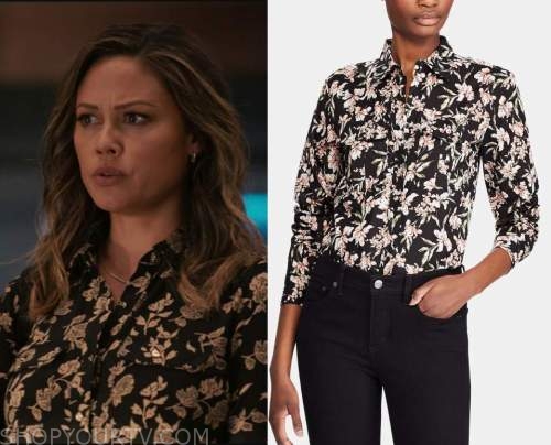 NCIS Hawaii: Season 2 Episode 4 Jane's Black & White Floral Blouse ...