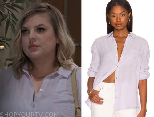 General Hospital: October 2022 Maxie's Light Blue Button Down Shirt ...