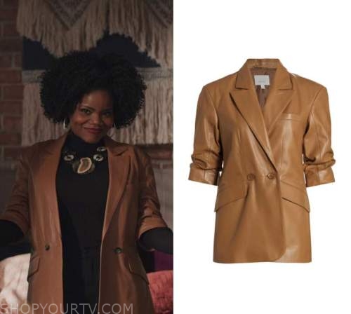 All American Homecoming: Season 2 Episode 6 Amara's Leather Blazer ...