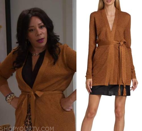 Lopez Vs Lopez: Season 1 Episode 3 Rosie's Tie Waist Cardigan | Fashion ...