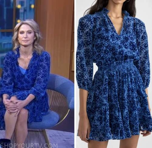 Good Morning America: November 2022 Amy Robach's Blue Velvet Floral ...