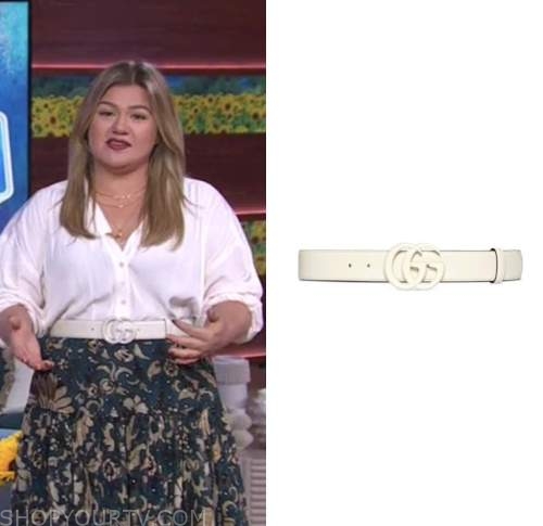 The Kelly Clarkson Show November 2022 Kelly Clarkson s White Logo Belt Shop Your TV