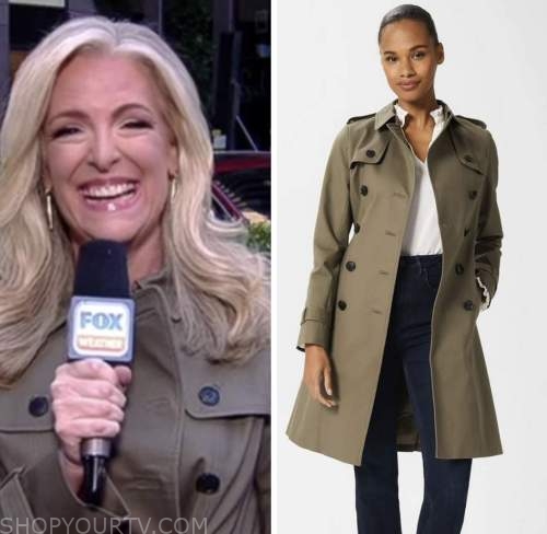 fox and friends, janice dean, green trech coat