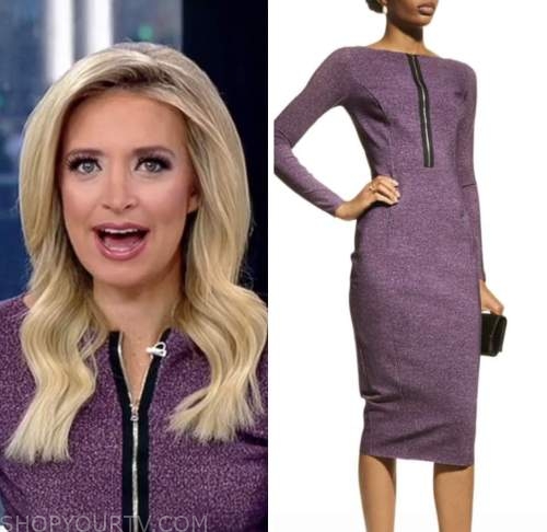 outnumbered, kayleigh mcenany, purple zip-front dress