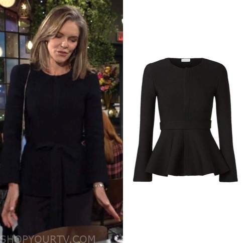 diane jenkins, susan walters, the young and the restless, black peplum jacket