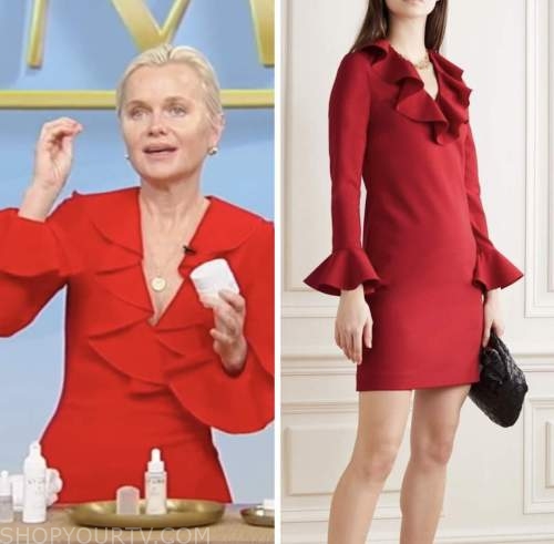 dr. barbara strum, tamron hall show, red ruffle dress