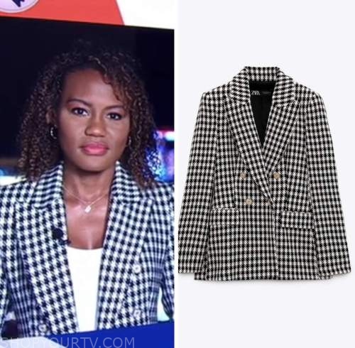 janai norman, good morning america, houndsooth blazer