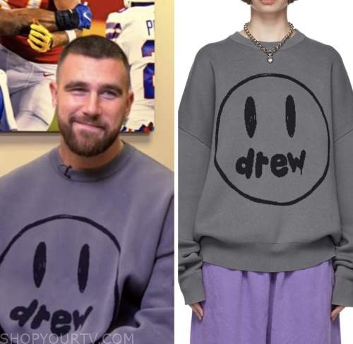 travis kelce, the today show, grey smiley face sweater