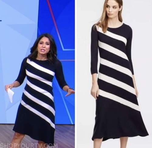 cecilia vega, good morning america, striped knit sweater dress
