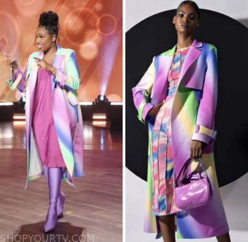 jennifer hudson, the jennifer hudson show, rainbow ombre trench coat