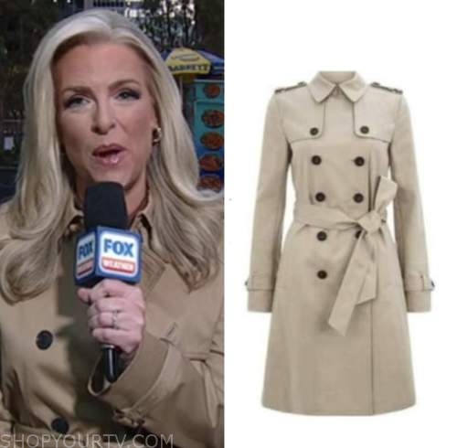 janice dean, fox and friends, khaki trench coat