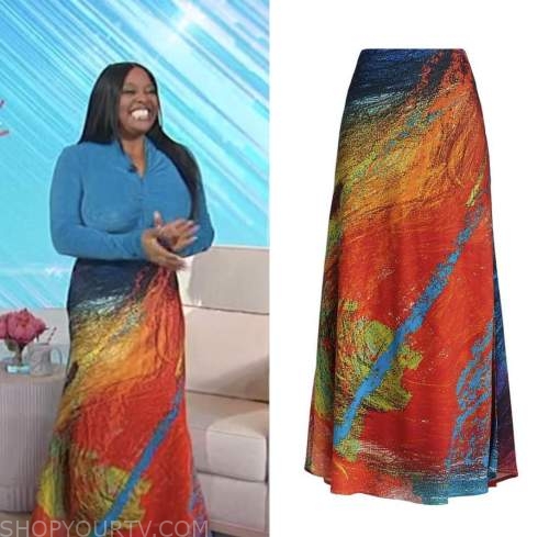 Sherri: November 2022 Sherri Shepherd's Multicolor Printed Midi Skirt ...