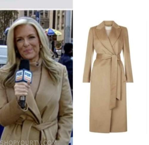 janice dean, fox and friends, tan camel wrap coat